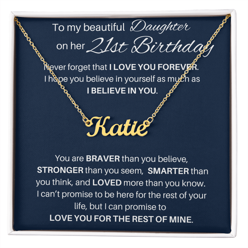 21st Birthday Gift Personalized Name Necklace