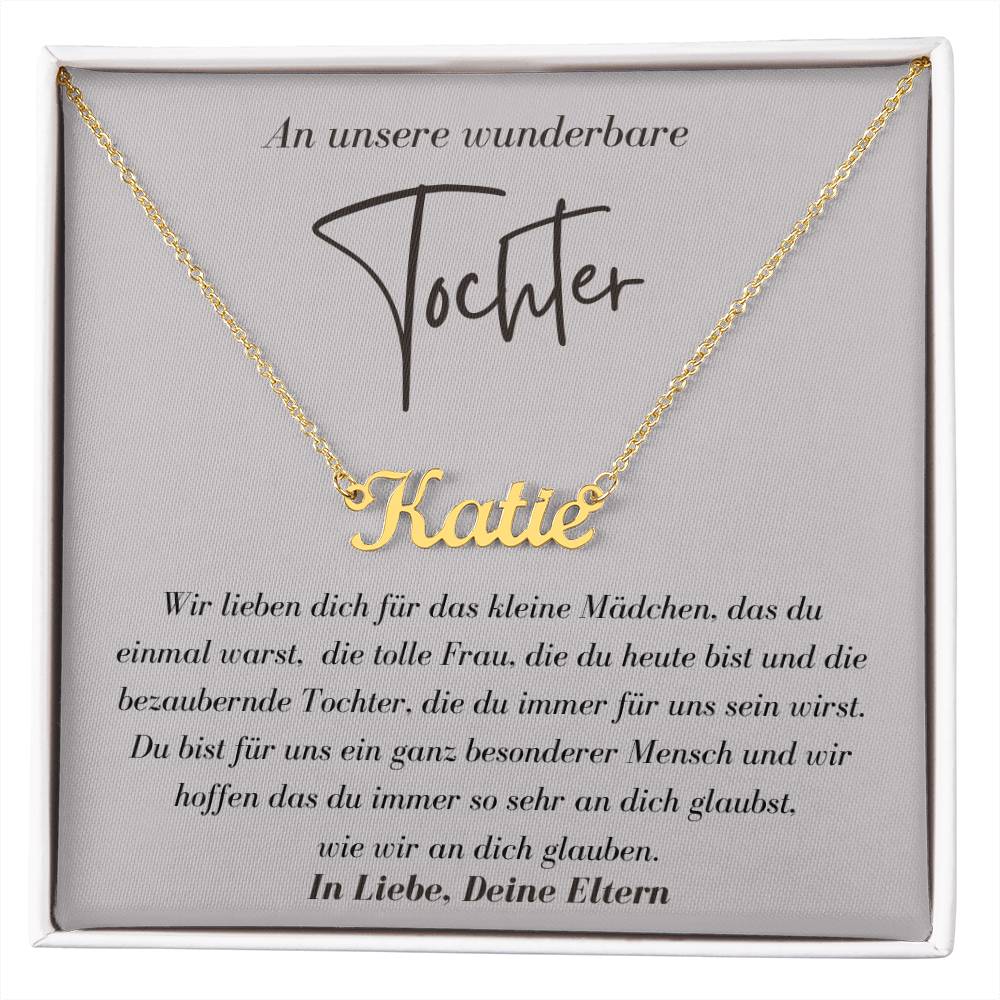 An Unsere Wunderbare Tochter – Wir Lieben Dich – Custom Name Necklace