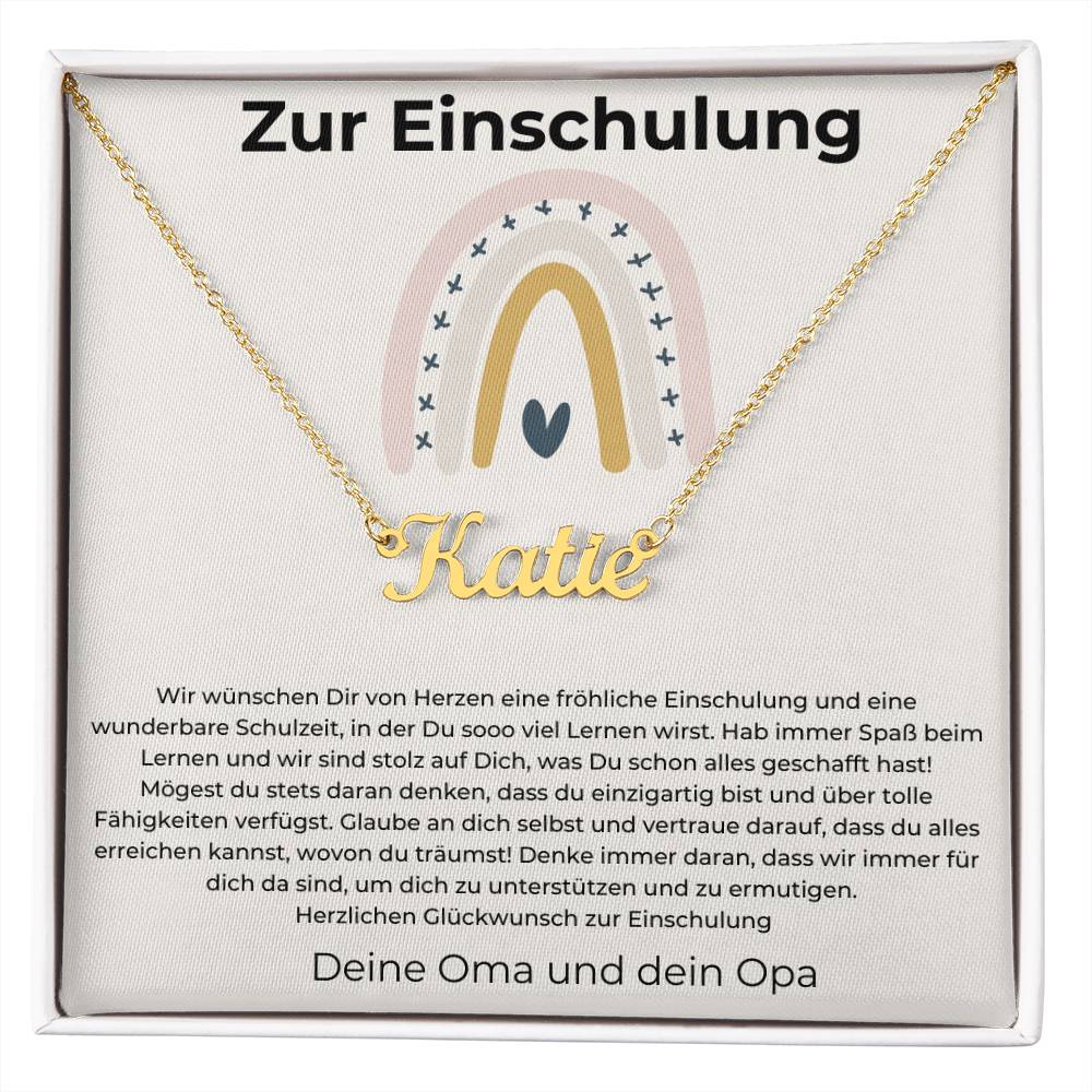 Hab Immer Spaß Beim Lernen - Custom Name Necklace