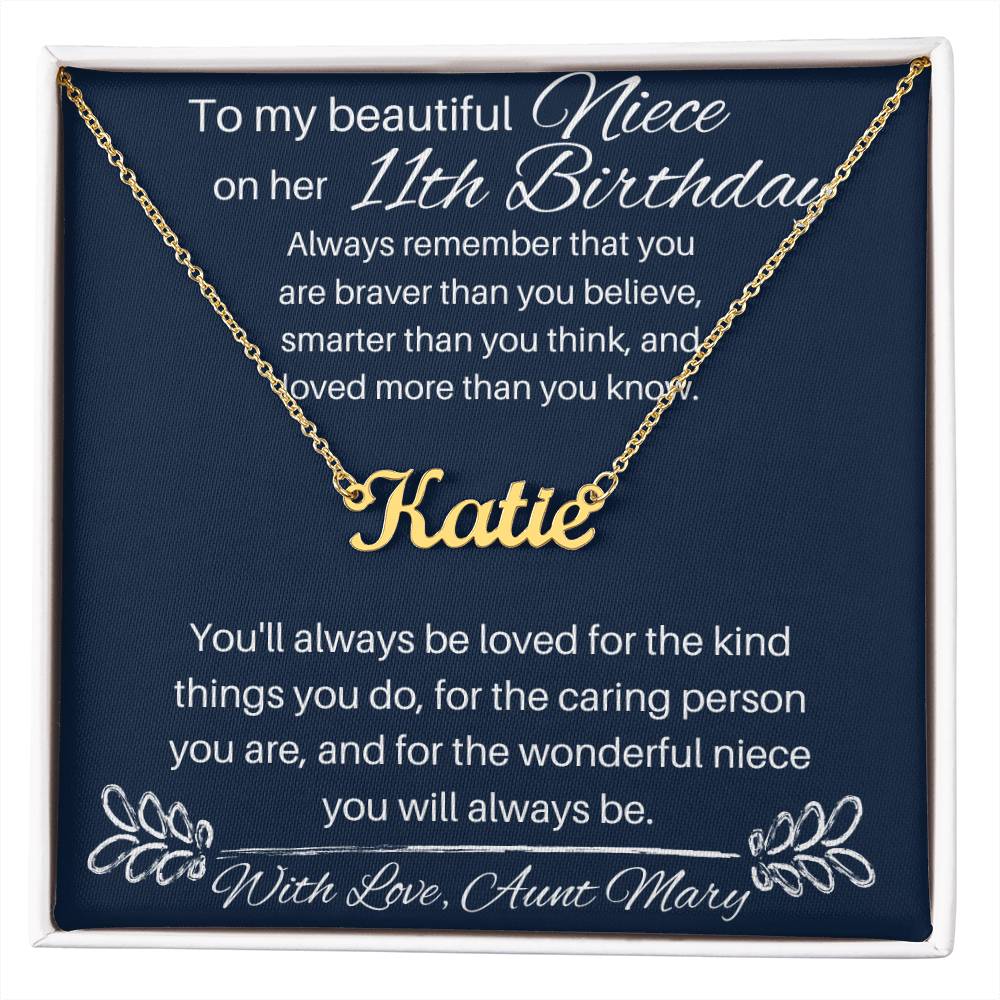 Niece 11th Birthday - Custom Name Necklace