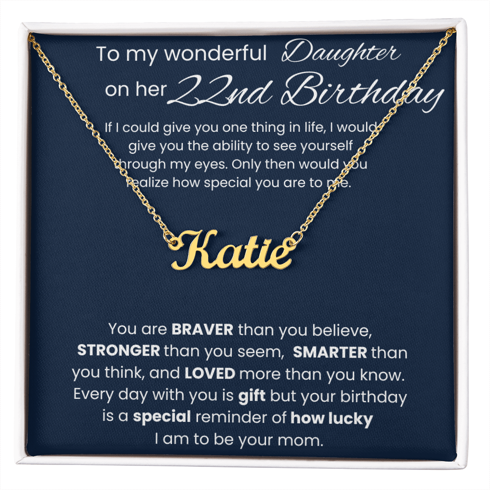 22nd Birthday Necklace Gift - Custom Name Necklace