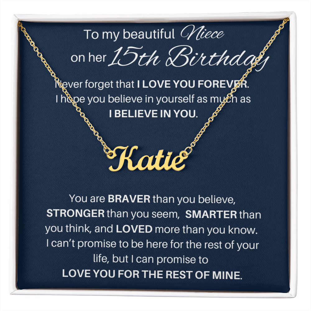 Name Necklace 15th Birthday Gift For Niece