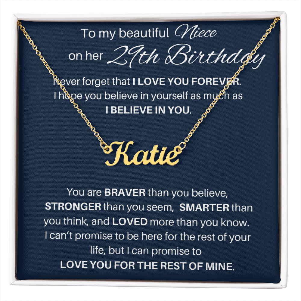 Name Necklace 29th Birthday Gift For Niece