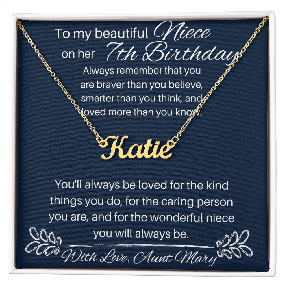 Niece 7th Birthday - Custom Name Necklace