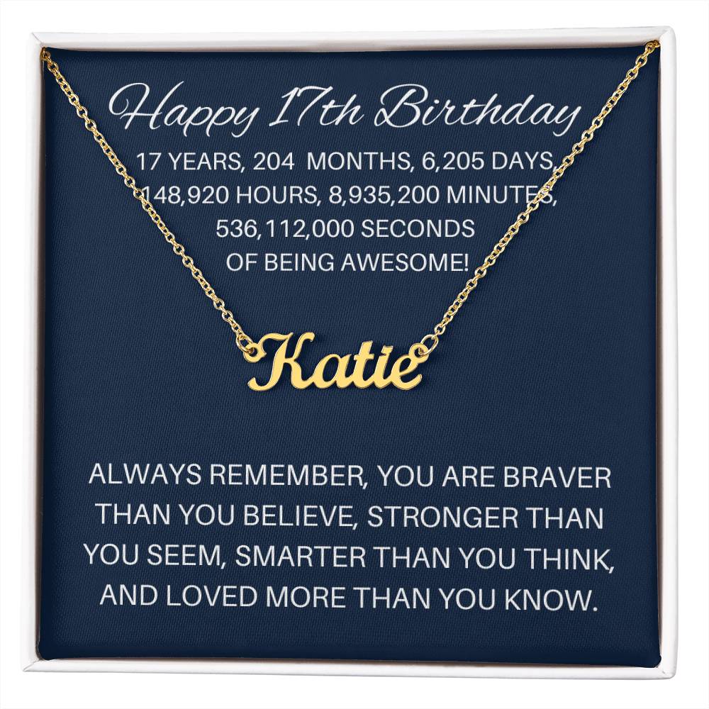 Personalized 17th Birthday Gift - Custom Name Necklace