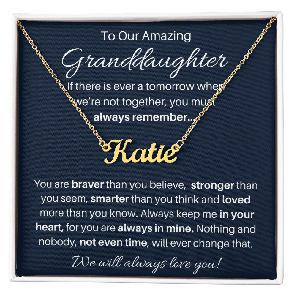 Personalized Granddaughter Keepsake Name Necklace