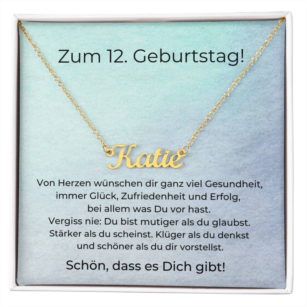 Zum 12. Geburtstag Personalisierte Namenskette