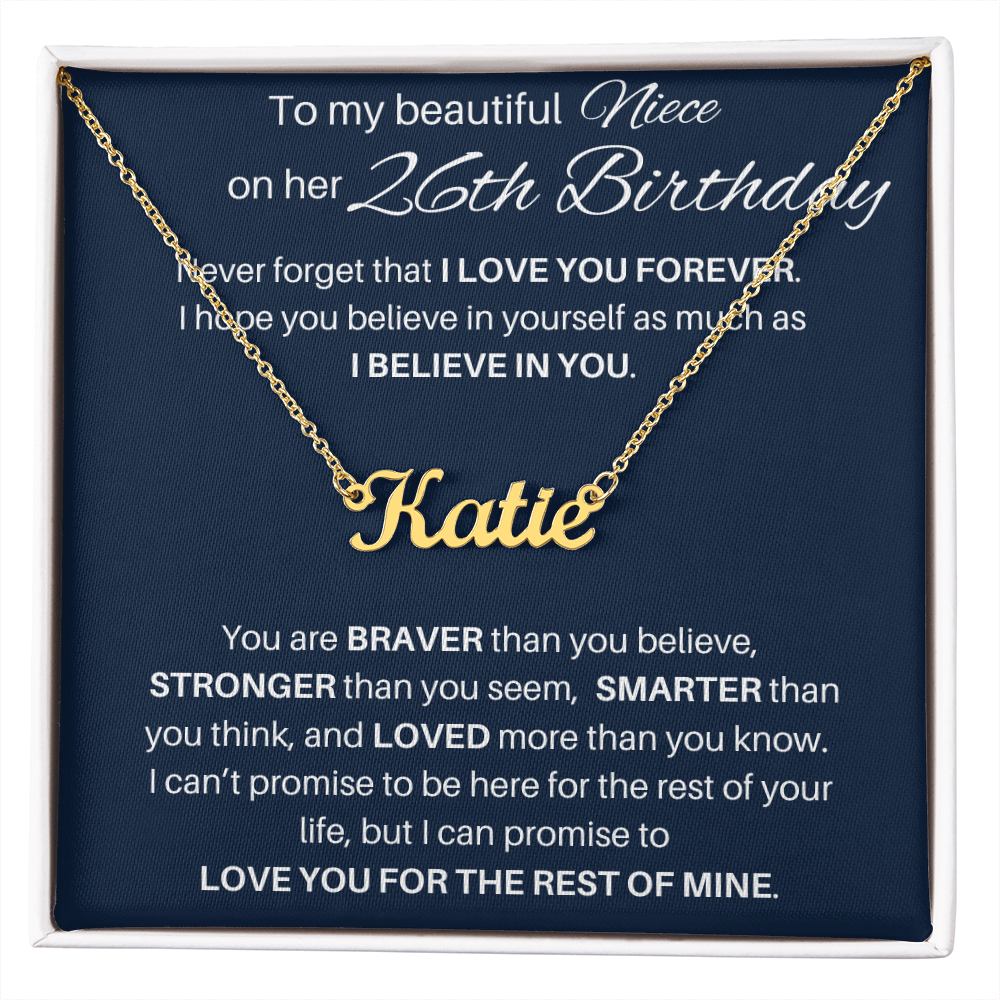 Name Necklace 26th Birthday Gift For Niece