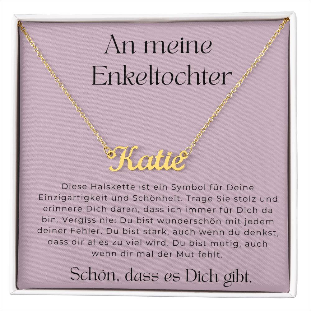 An Meine Enkeltochter - Du Bist Stark - Personalisierte Namenskette