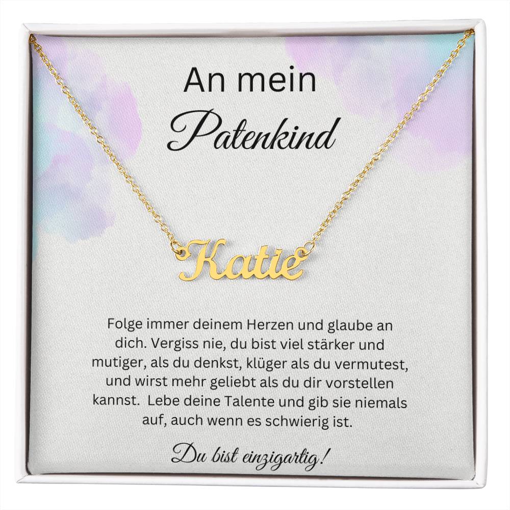 An Mein Patenkind - Folge Immer Deinem Herzen - Custom Name Necklace