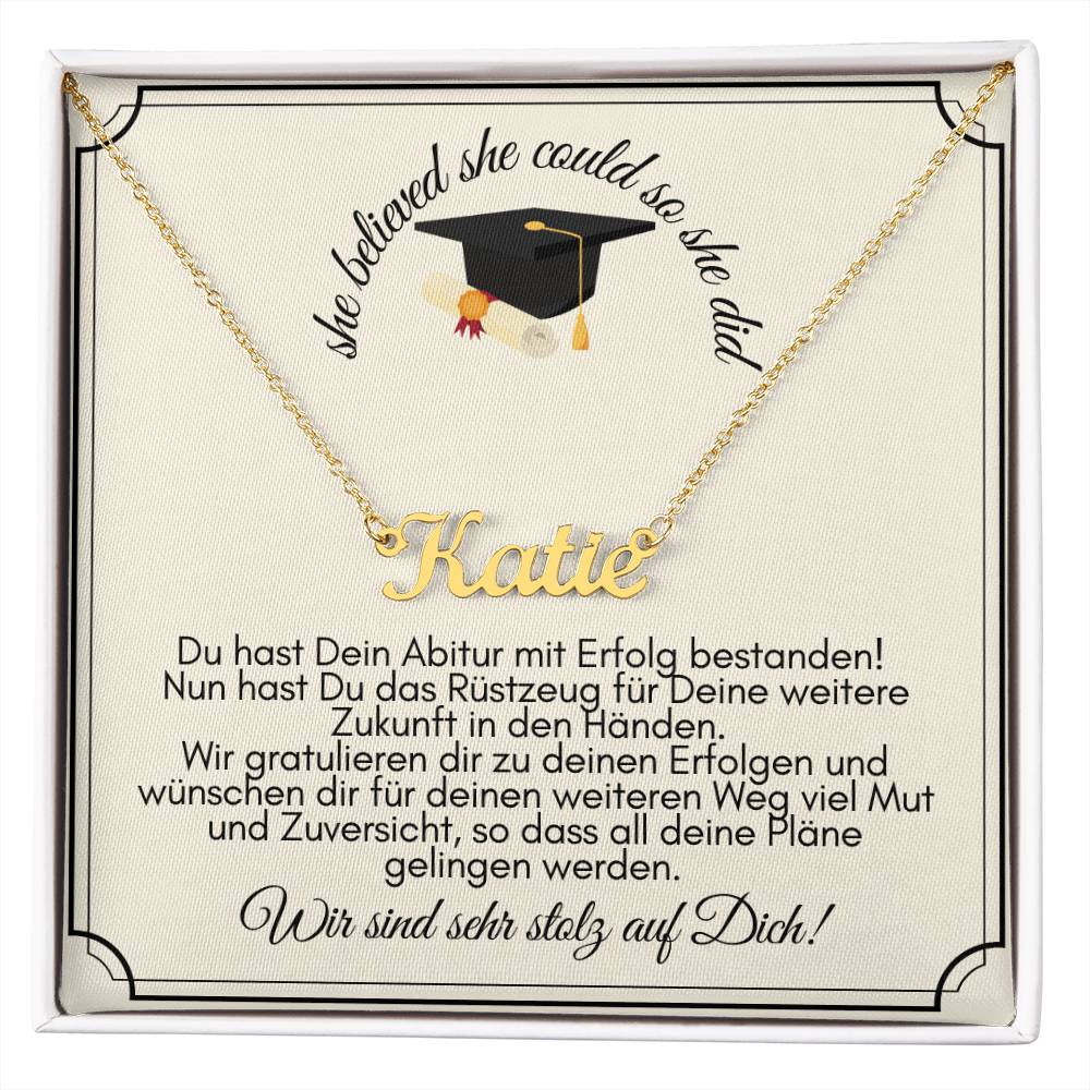 Wir Sind Schr Stolz Auf Dich - Custom Name Necklace
