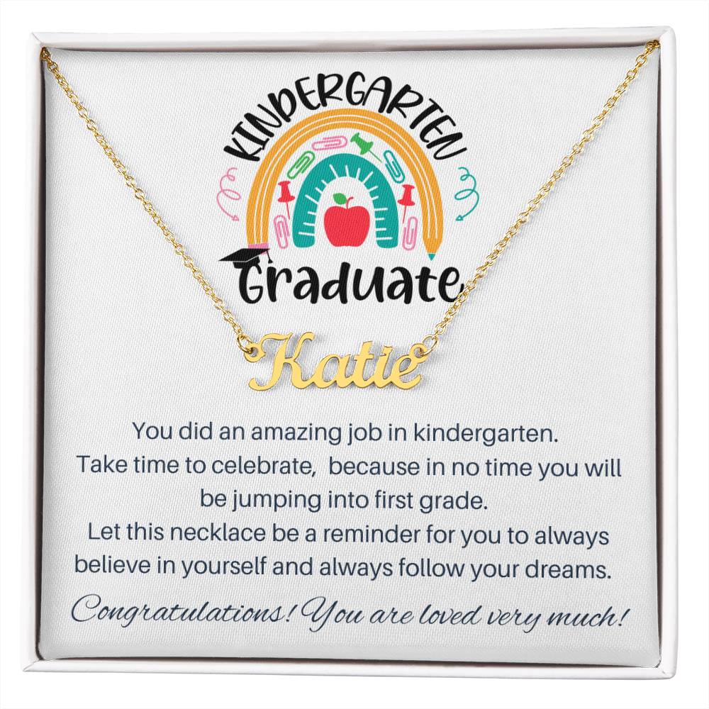 Kindergarten Graduation Gift - Custom Name Necklace 1