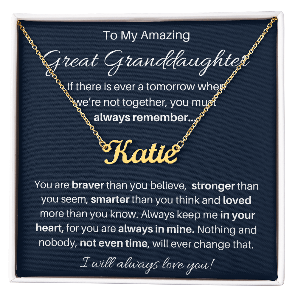 To My Beautiful Great Granddaughter Personalized Name Necklace