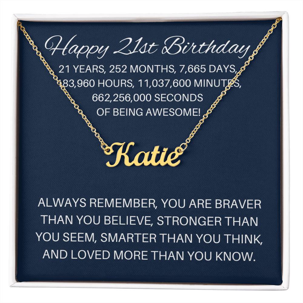 Personalized 21st Birthday Gift - Custom Name Necklace