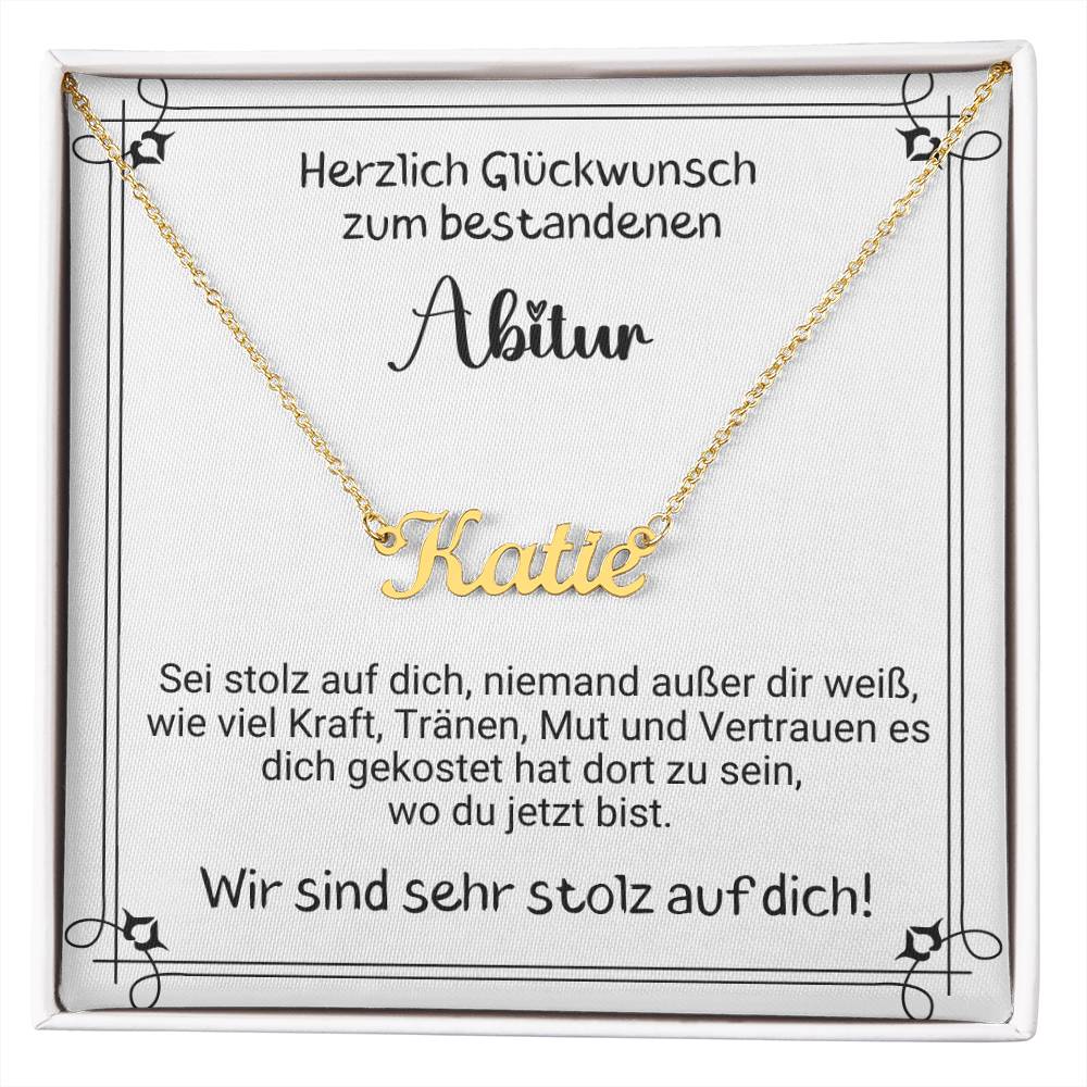 Herzlich Glückwunsch Zum Bestandenen Abitur - Custom Name Necklace