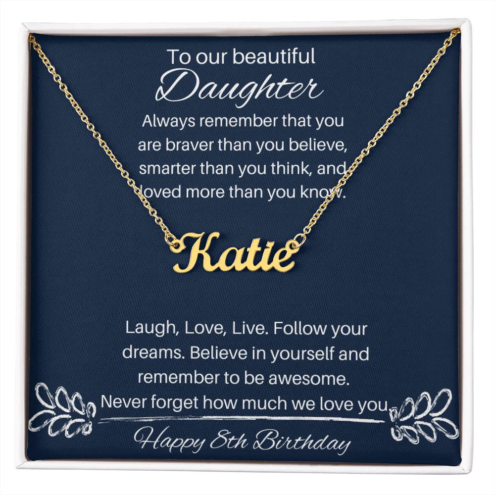 Daughter Personalized Name Necklace 8th Birthday