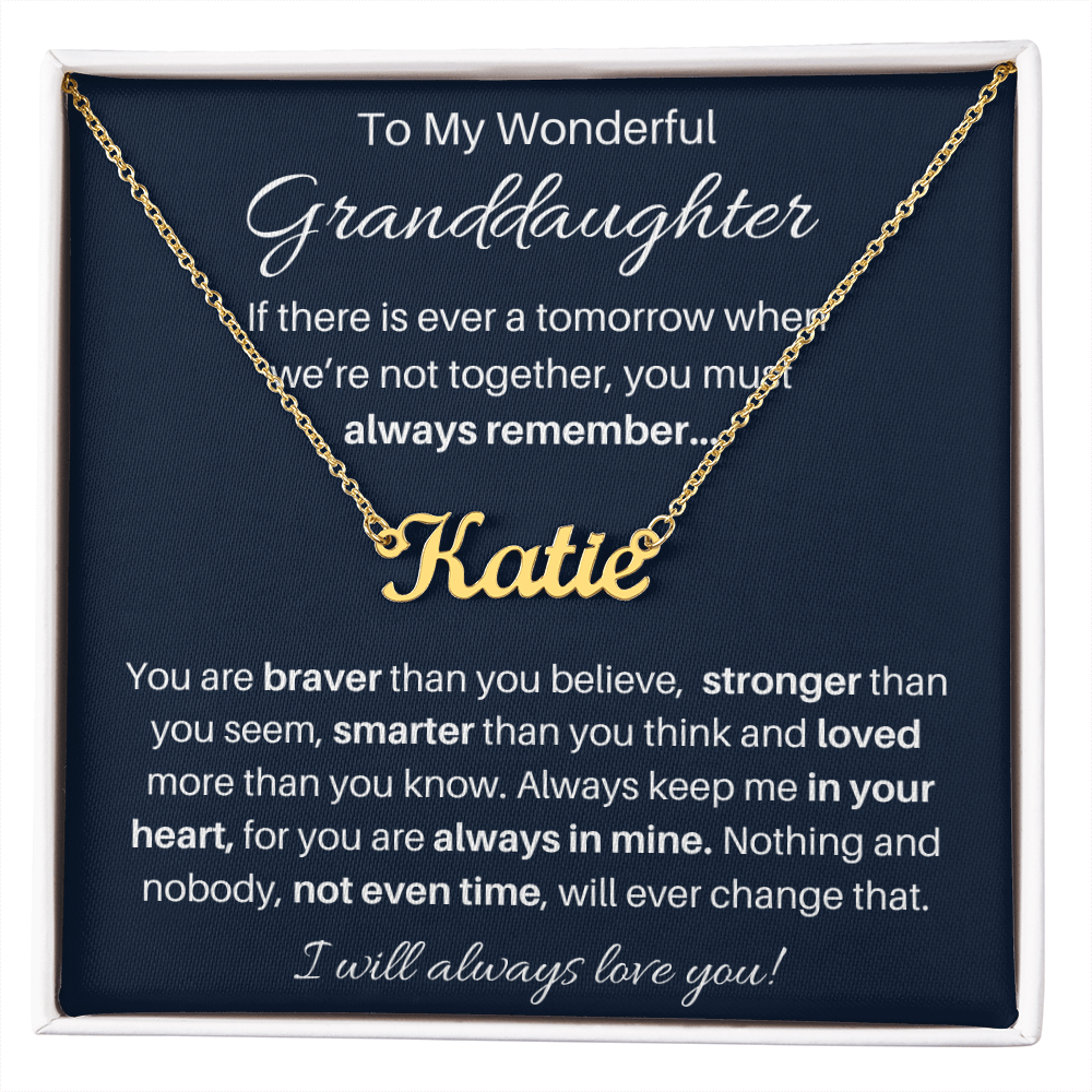 To My Beautiful Granddaughter Name Necklace
