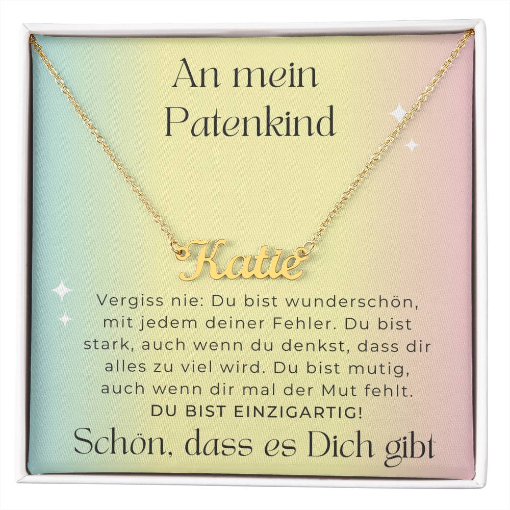 An Mein Patenkind - Du Bist Mutig - Custom Name Necklace