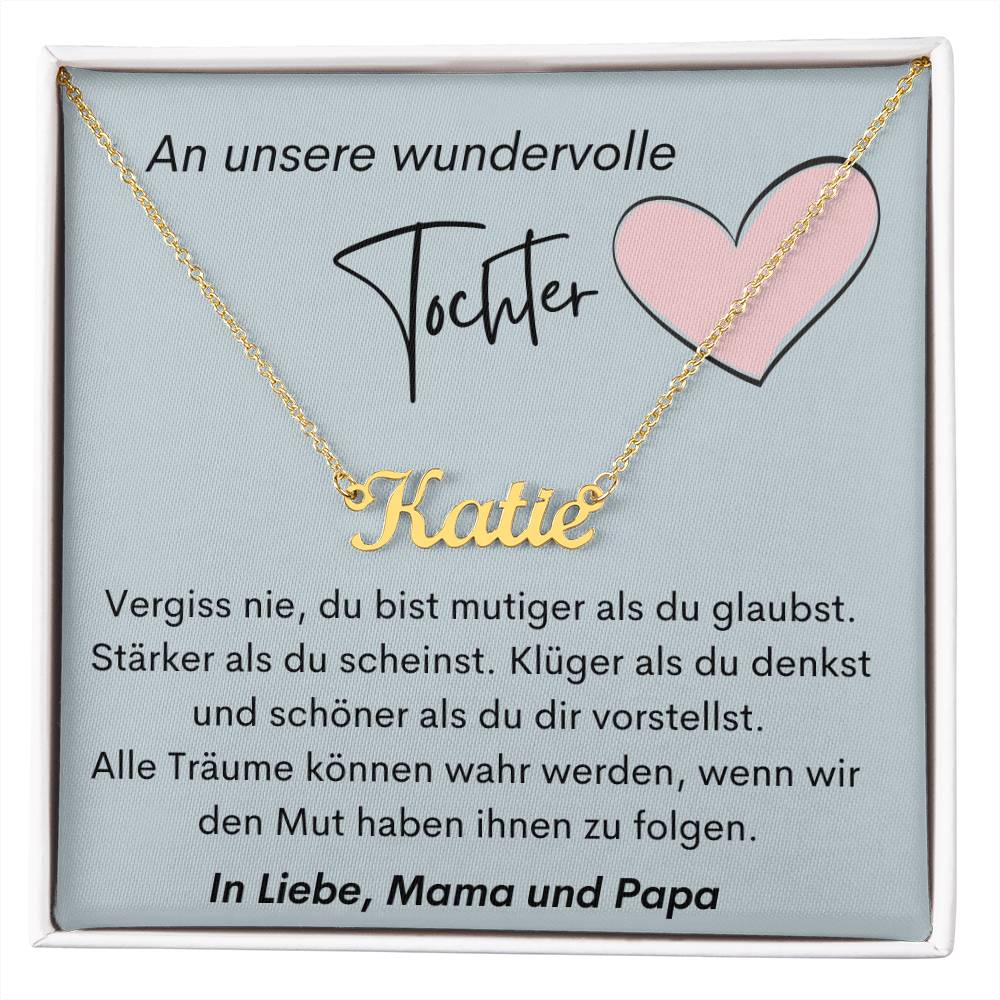 An Unsere Wundervolle Tochter – Alle Träume Können Wahr Werden – Custom Name Necklace