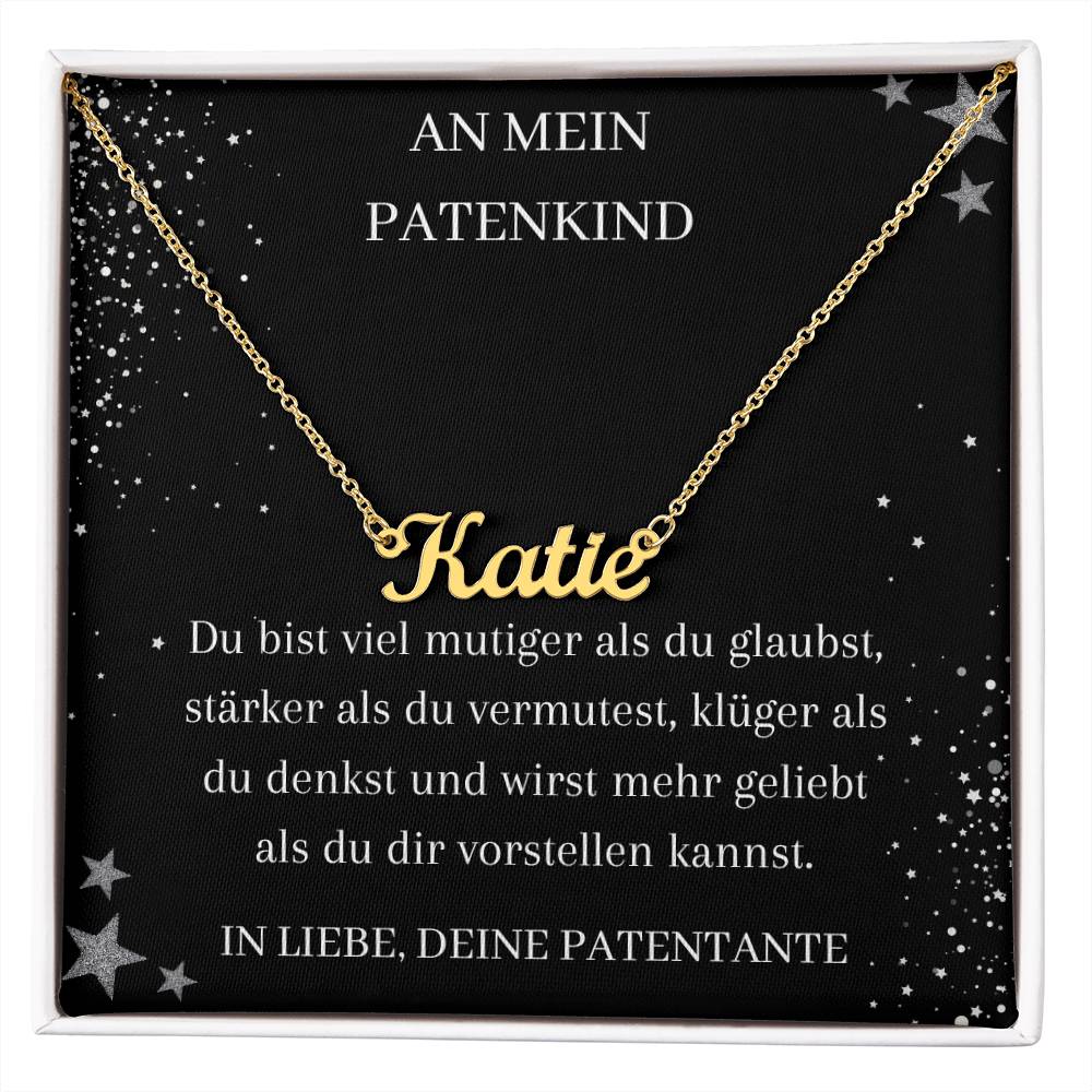 An Mein Patenkind - Du Bist Stälker Als Du Vermutest - Custom Name Necklace
