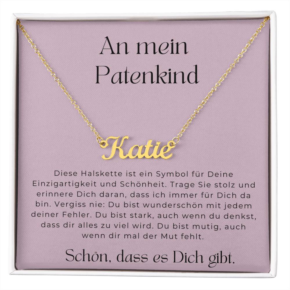 An Mein Patenkind - Schön Dass Es Dich Gibt - Personalisierte Namenskette
