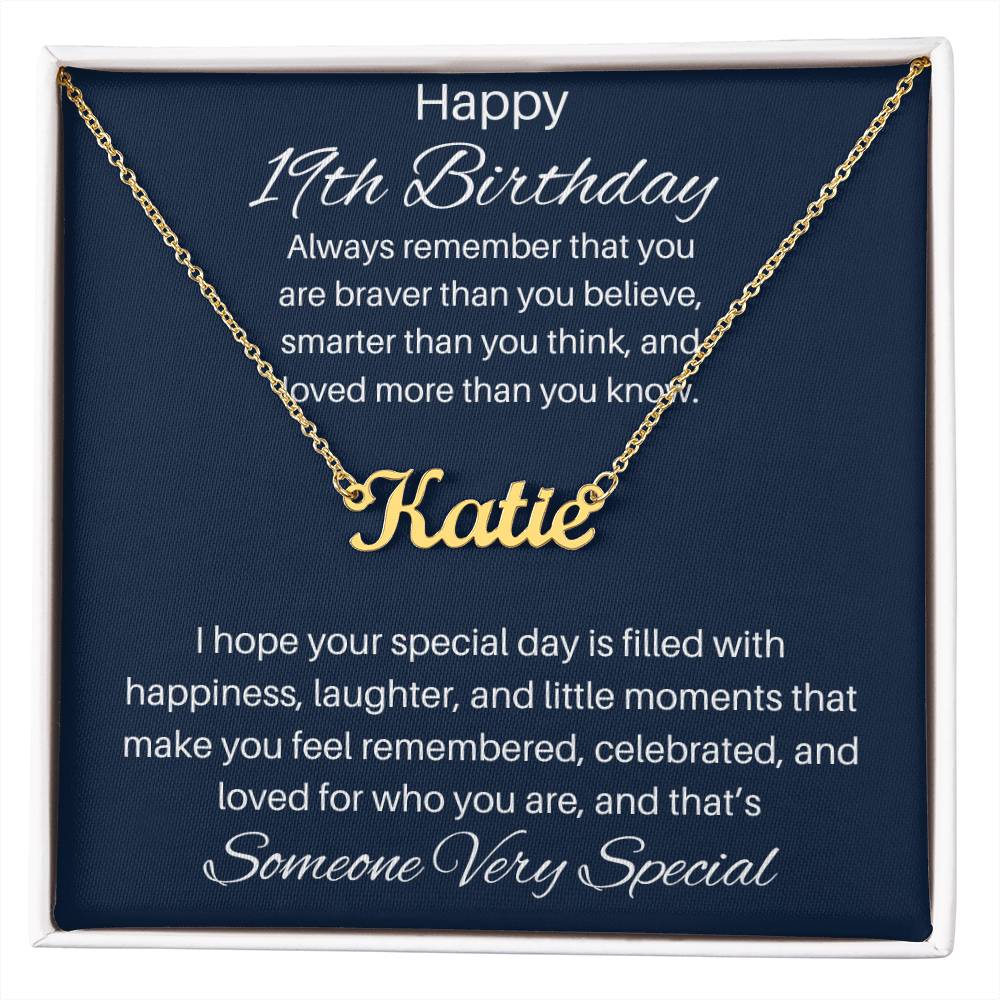 To Someone Very Special | Happy 19th Birthday | Custom Name Necklace