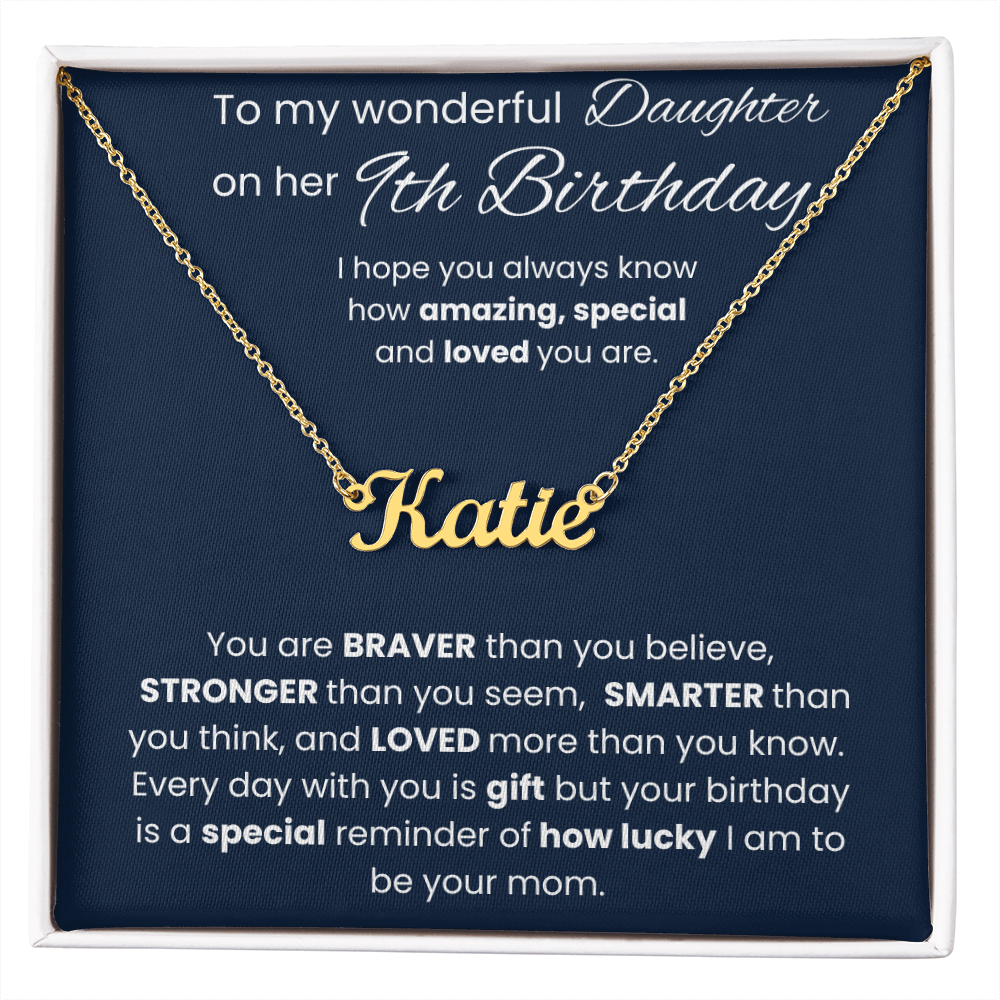 9th Birthday Personalized Gift - Custom Name Necklace
