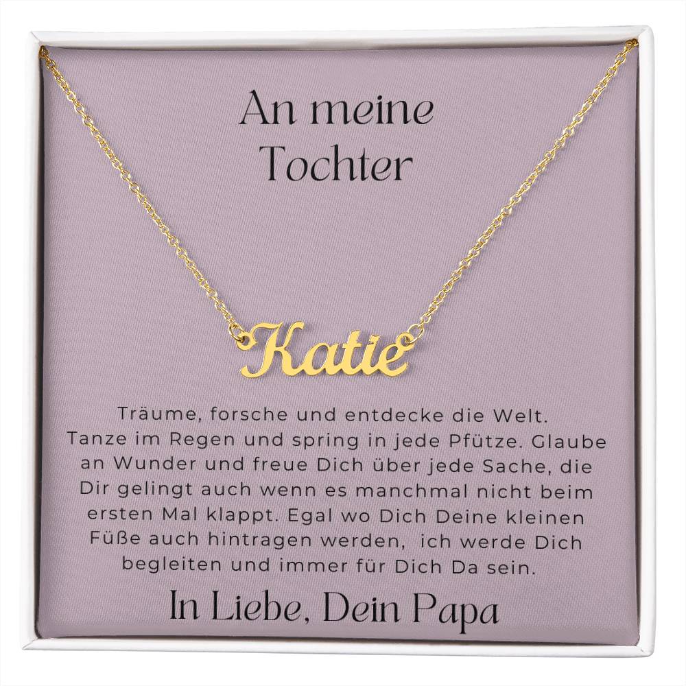 An Meine Tochter - Träume, Forsche Und Entdecke Die Welt - Custom Name Necklace
