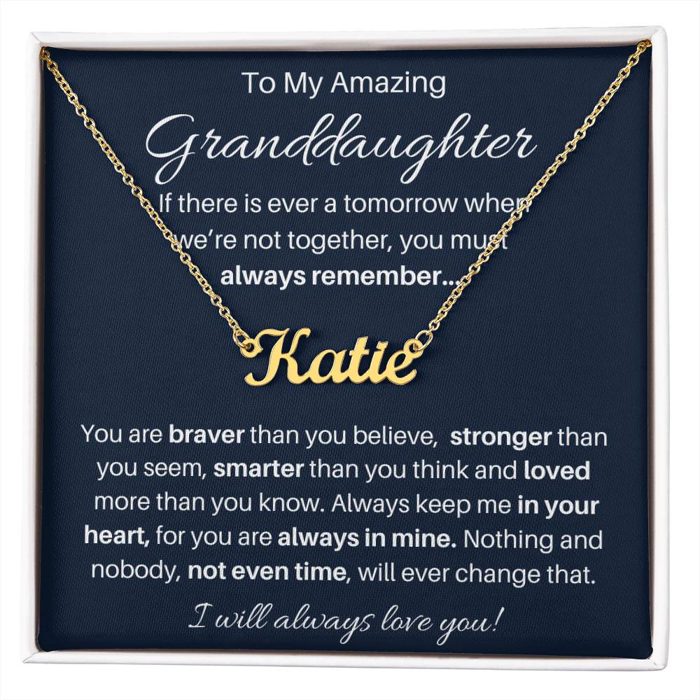 To My Beautiful Granddaughter Custom Name Necklace
