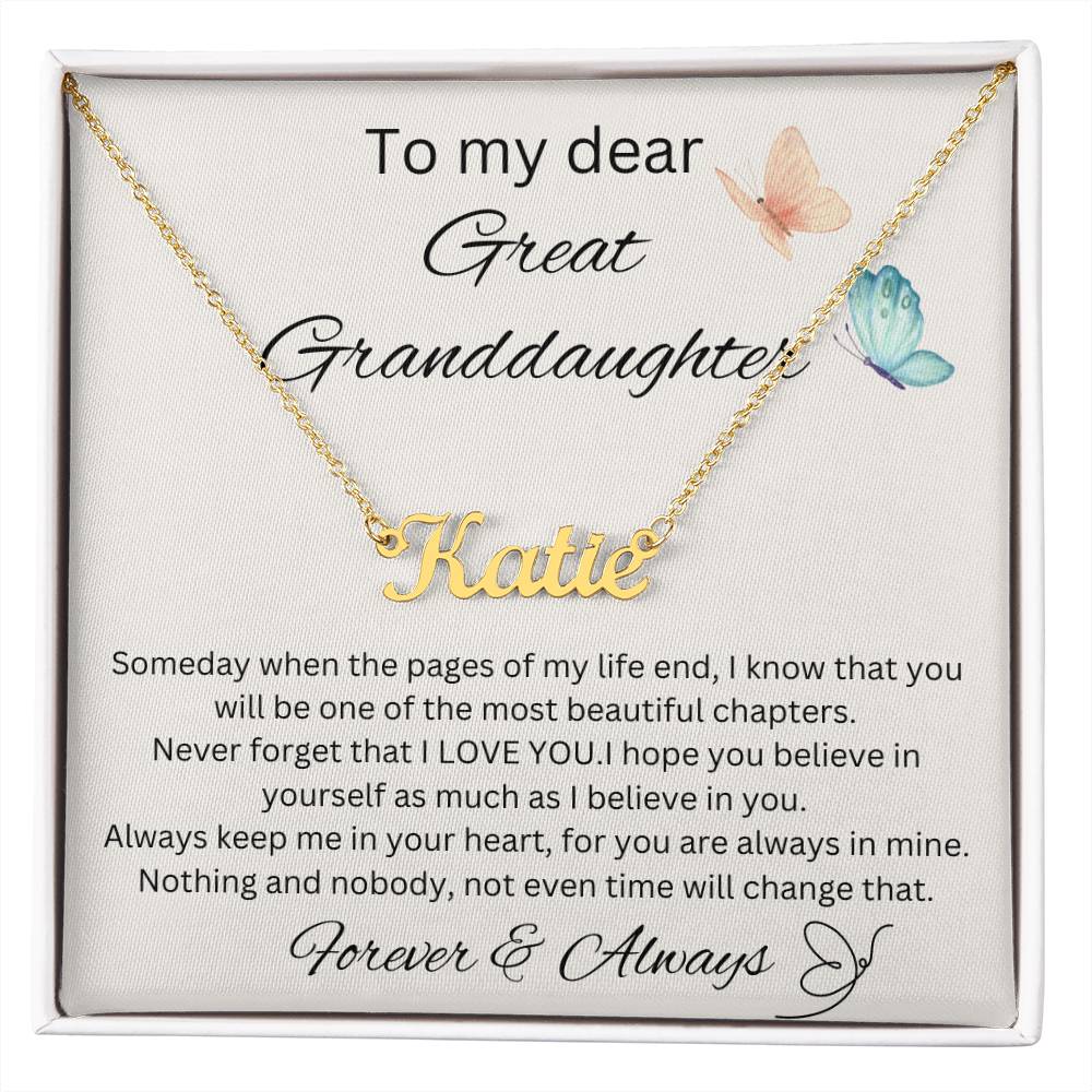 To My Great Granddaughter - Someday - Name Necklace 2