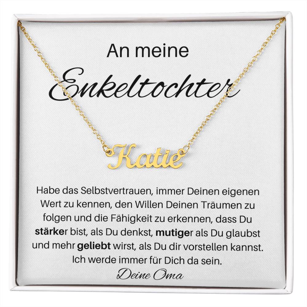 An Meine Enkeltochter - Immer Deinen Eigenen Wert Zu Kennen - Personalisierte Namenskette