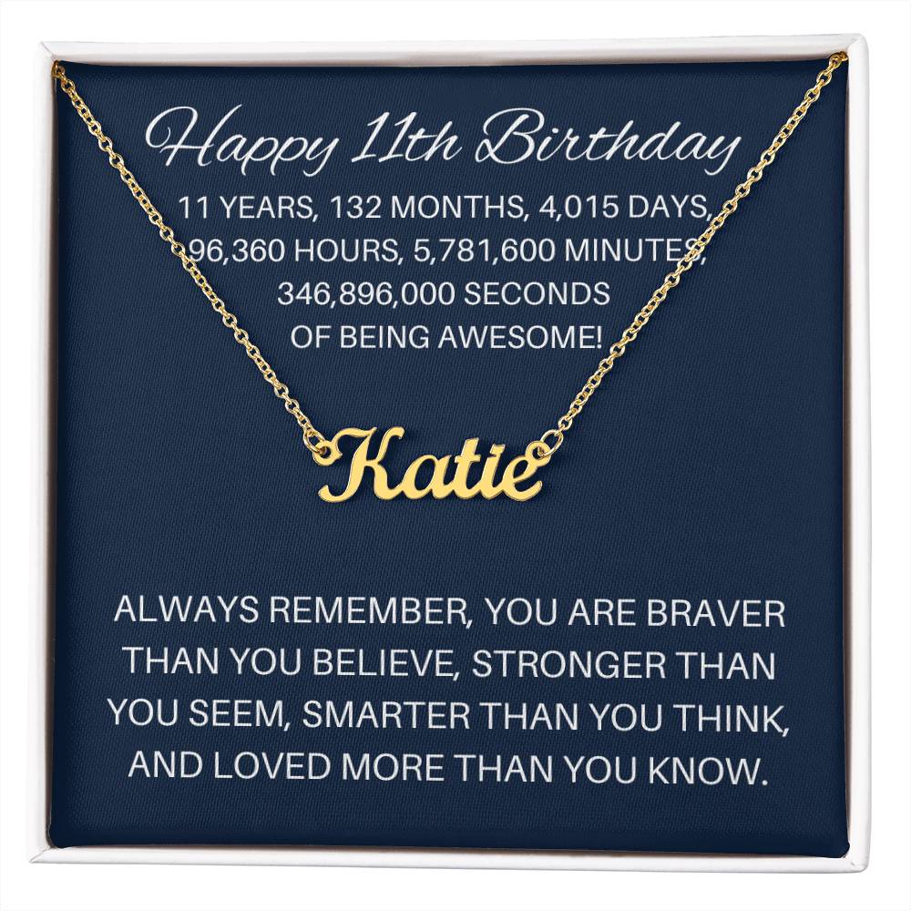 Personalized 11th Birthday Gift - Custom Name Necklace
