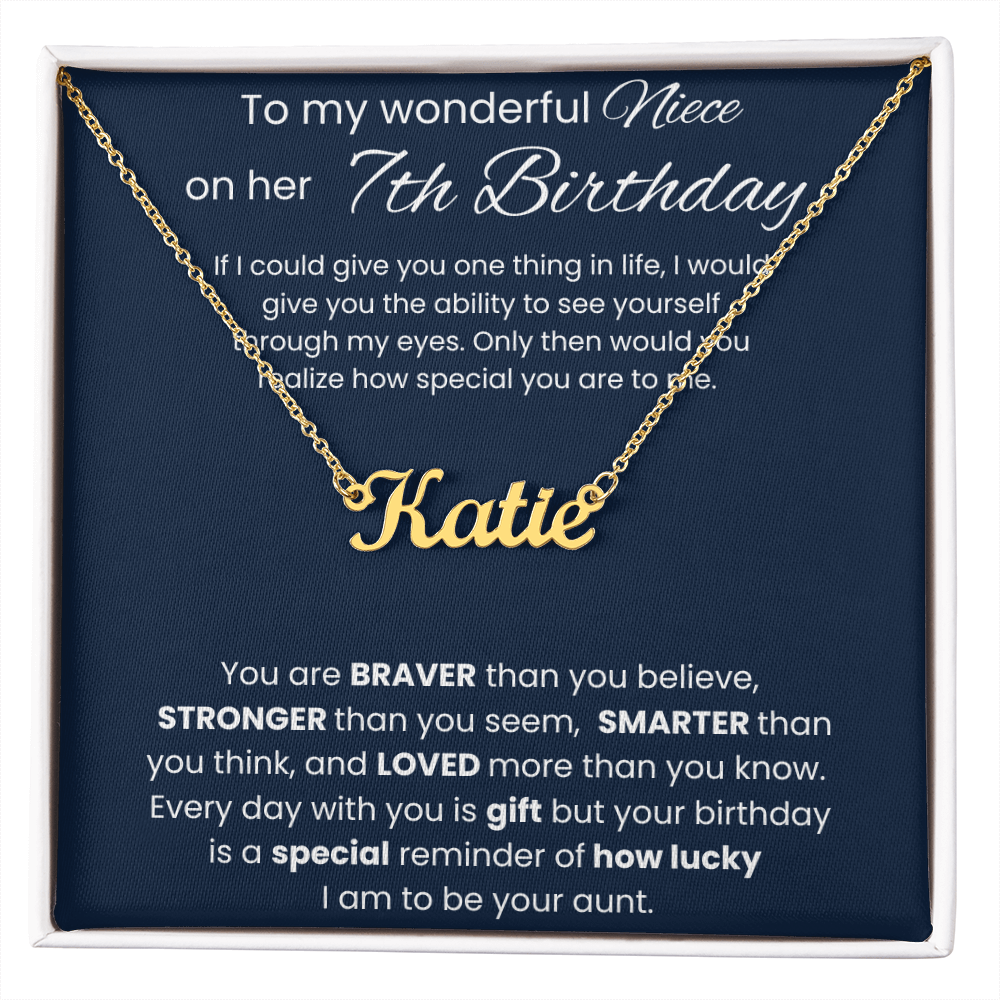 7th Birthday Custom Name Necklace for Niece