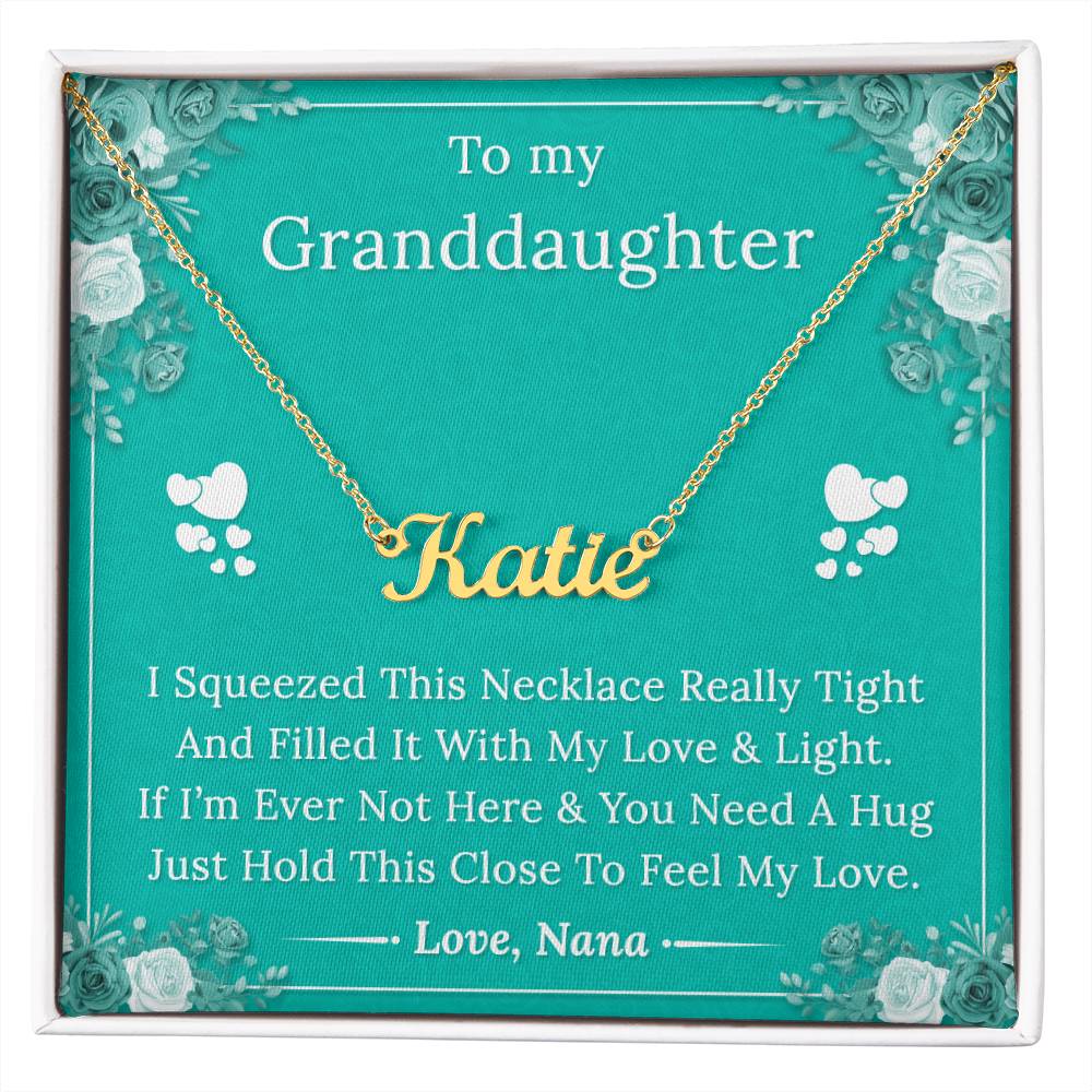 To My Granddaughter - Filled With My Love & Light - Custom Name Necklace
