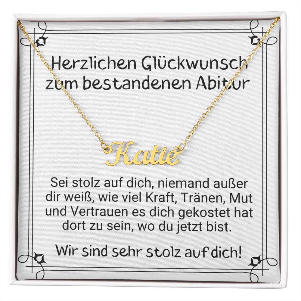 Herzlichen Glückwunsch Zum Bestandenen Abitur - Custom Name Necklace