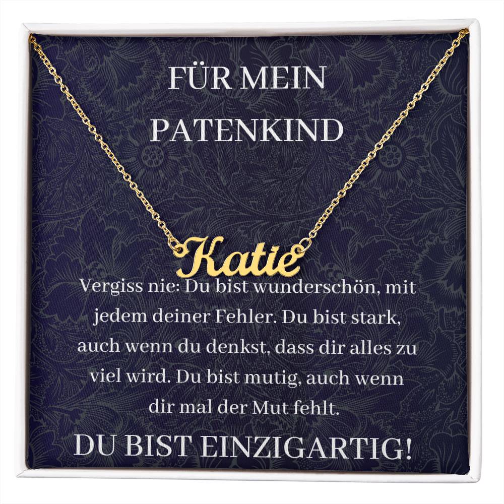 Für Mien Patenkind - Du Bist Stark - Custom Name Necklace