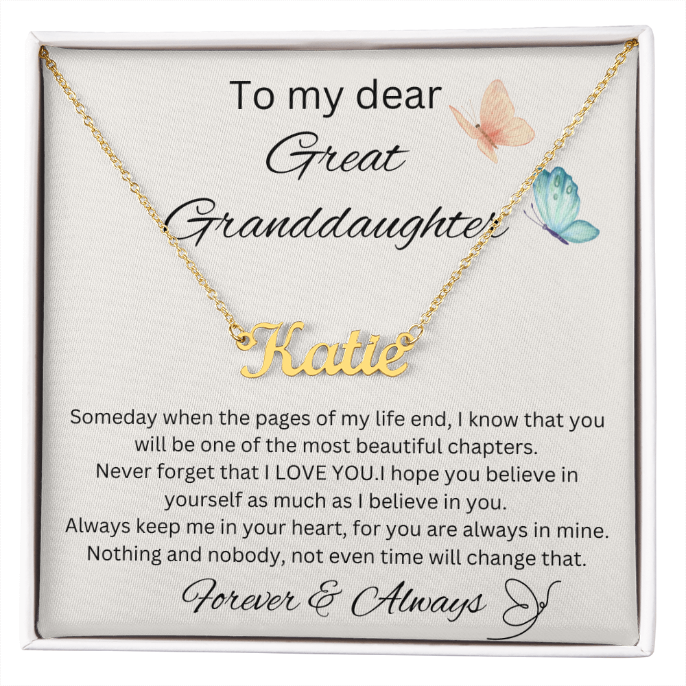 To My Great Granddaughter - Someday - Name Necklace