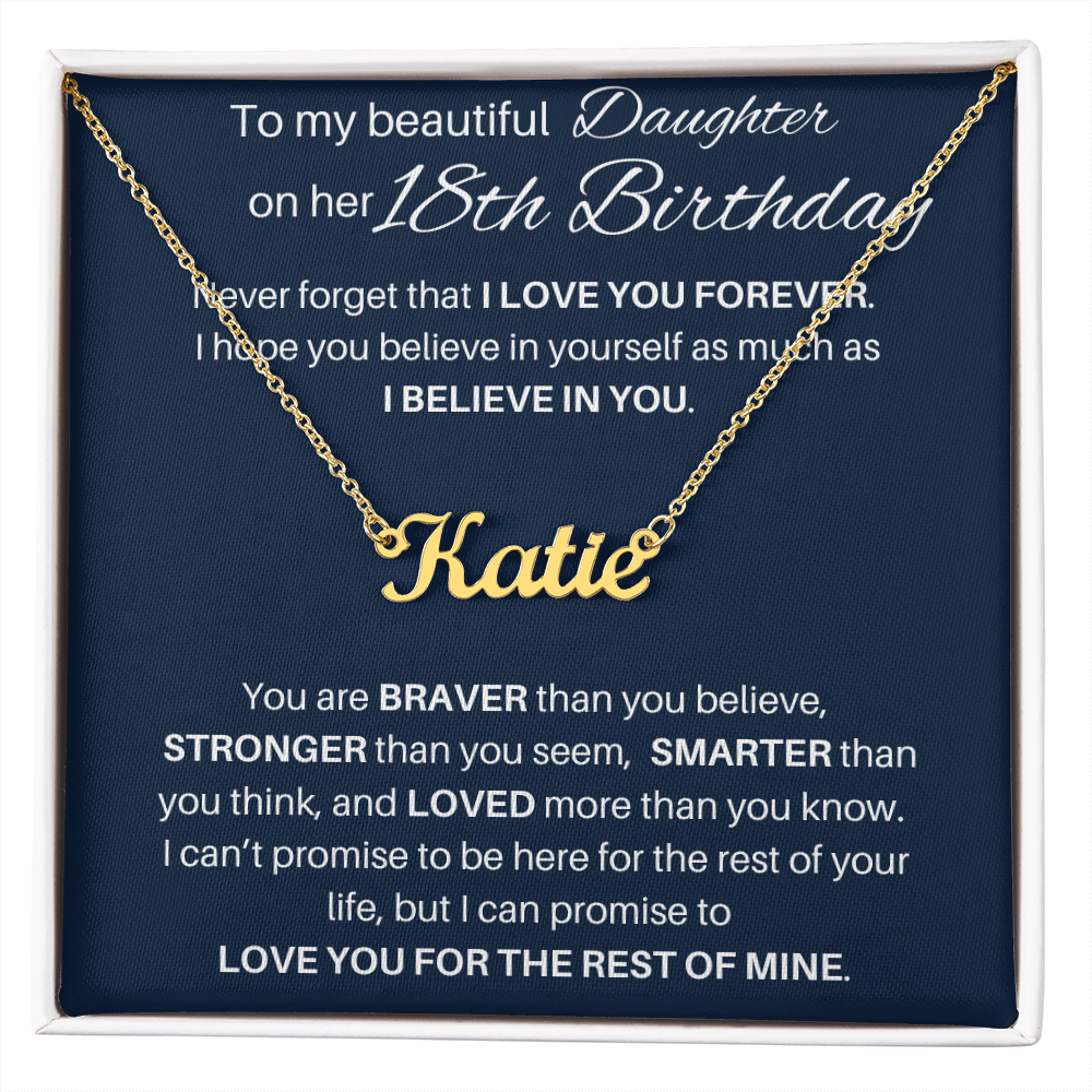 18th Birthday Gift Personalized Name Necklace