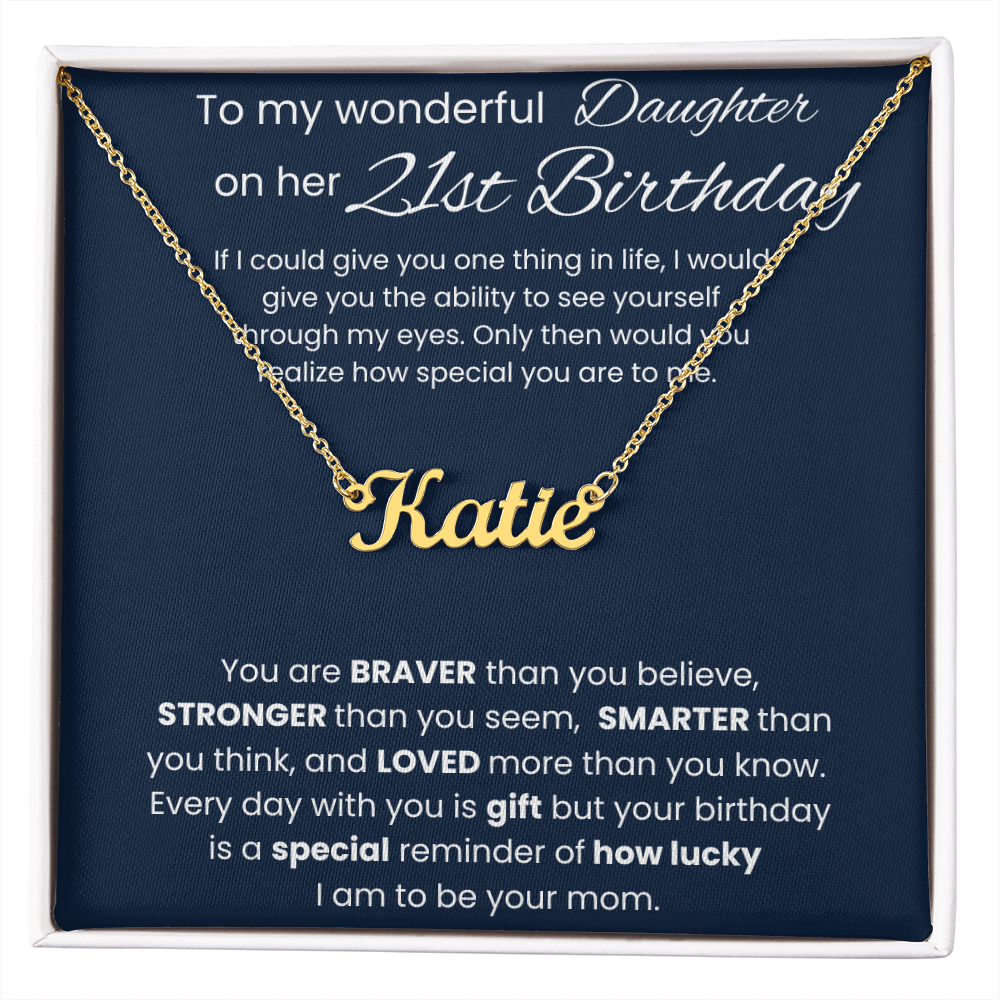 21st Birthday Necklace Gift - Custom Name Necklace