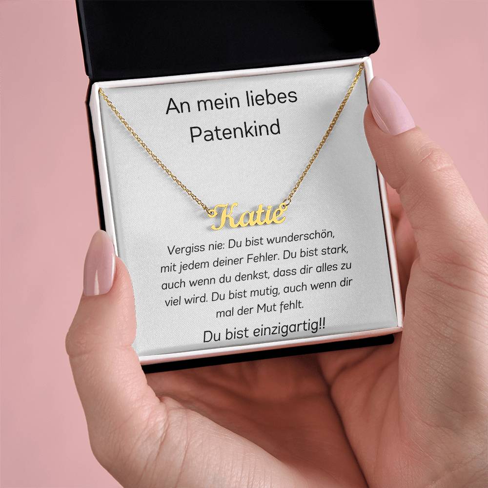 An Mein Liebes Patenkind - Du Bist Mutig - Custom Name Necklace
