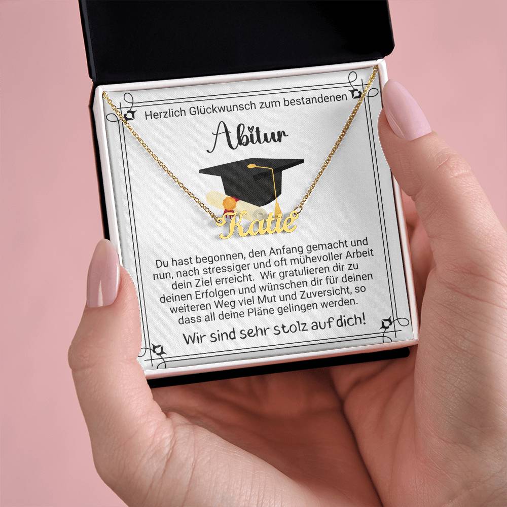 Wir Gratulieren Dir Zu Deinen Erfolgen - Custom Name Necklace