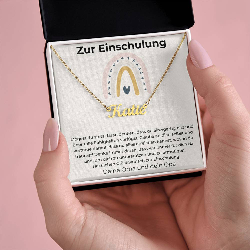 Vertraue Darauf Dass Du Alles Erreichen Kannst Wovon Du Träumst - Custom Name Necklace