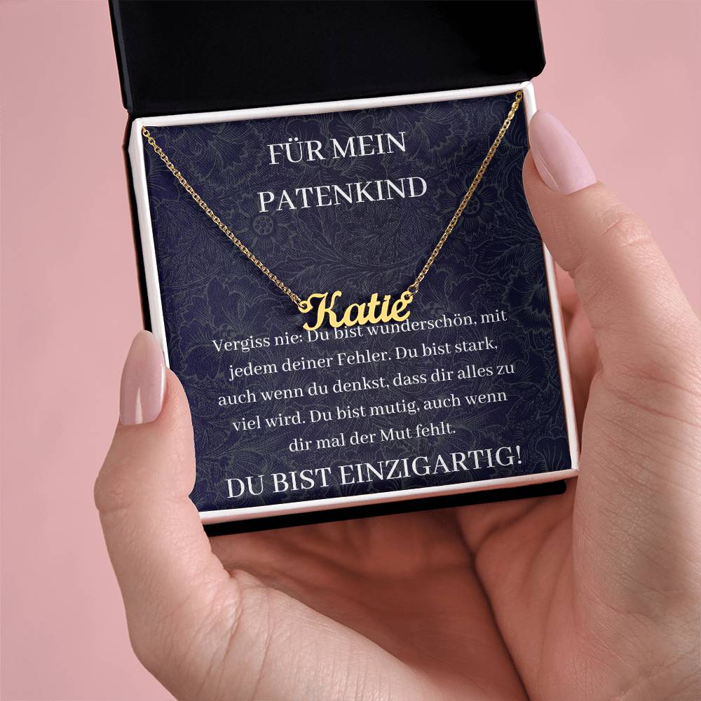 Für Mien Patenkind - Du Bist Stark - Custom Name Necklace
