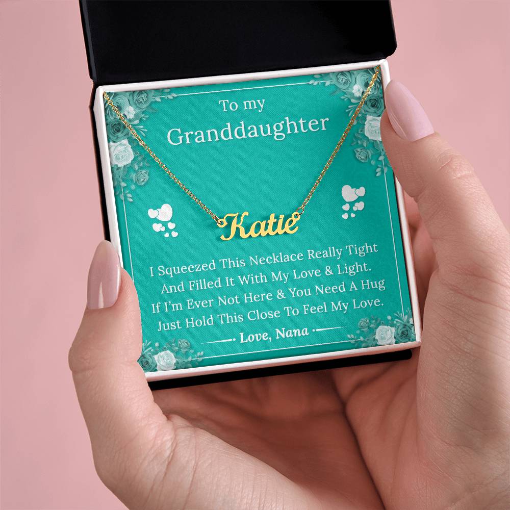 To My Granddaughter - Filled With My Love & Light - Custom Name Necklace