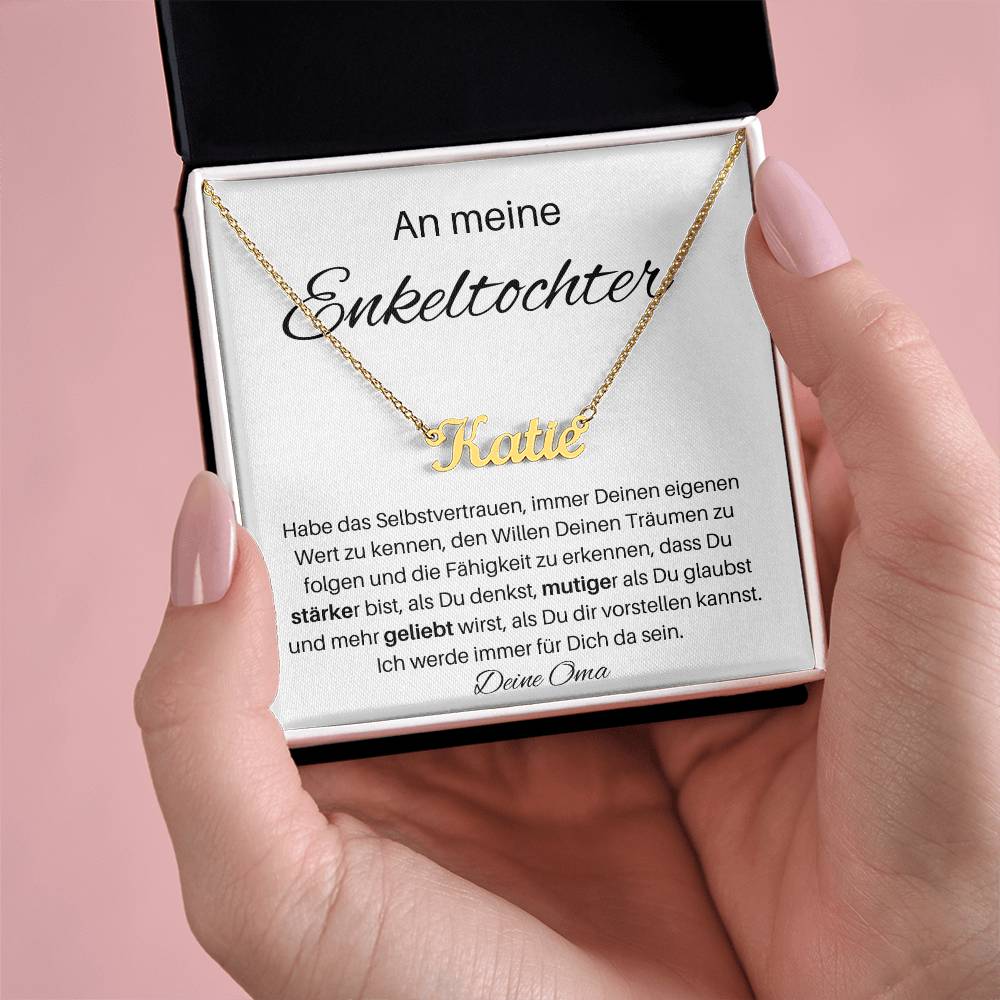 An Meine Enkeltochter - Immer Deinen Eigenen Wert Zu Kennen - Personalisierte Namenskette