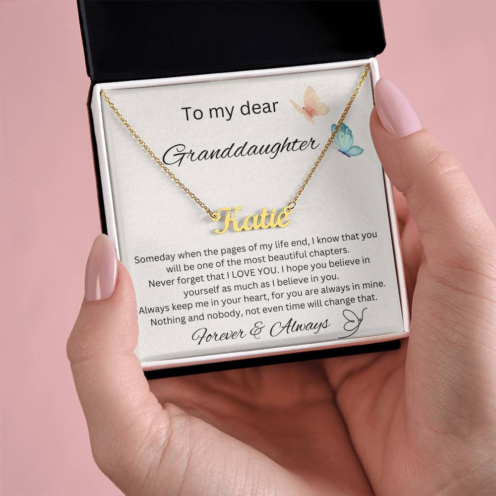 To My Dear Granddaughter - Name Necklace