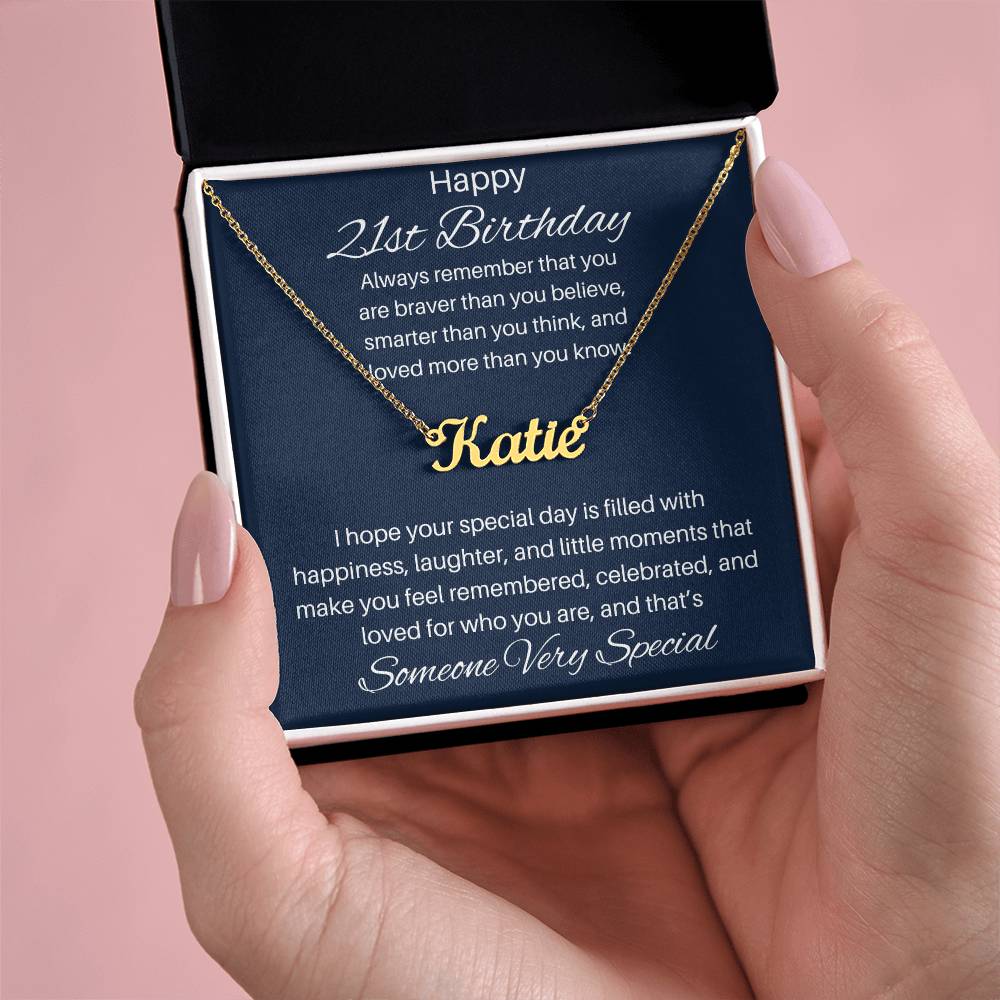 To Someone Very Special | Happy 21st Birthday | Custom Name Necklace