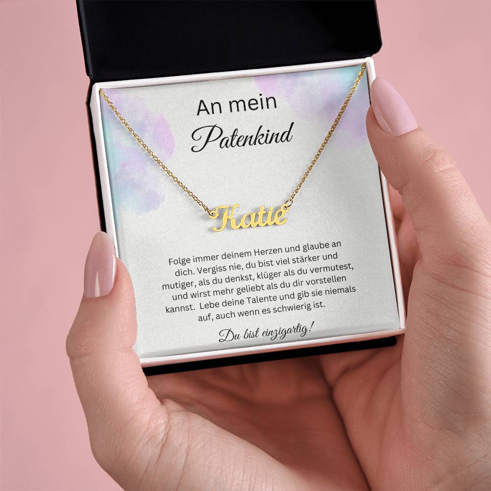 An Mein Patenkind - Folge Immer Deinem Herzen - Custom Name Necklace