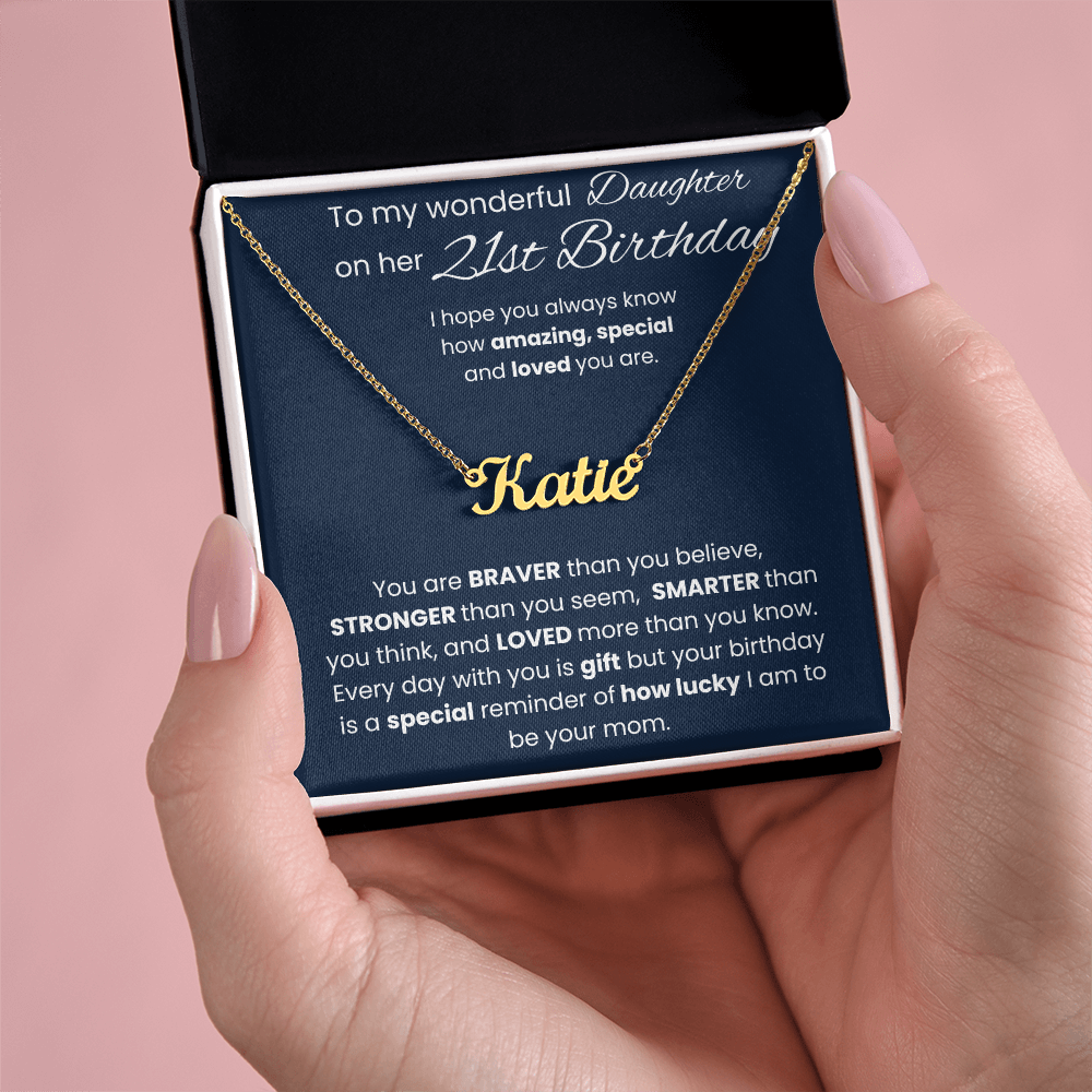 21st Birthday Personalized Gift - Custom Name Necklace