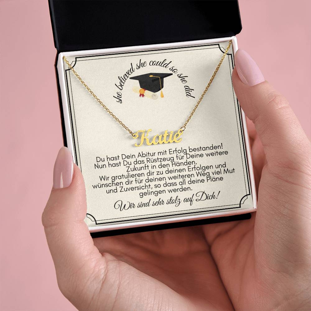 Wir Sind Schr Stolz Auf Dich - Custom Name Necklace